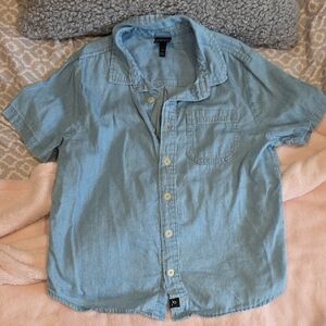 art class Sky Blue Short Sleeve Button Down Shirt